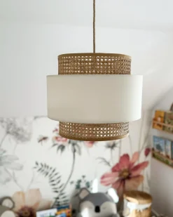 Clearance Beliani Lampadario YUMURI Rattan Beige chiaro Beige Naturale