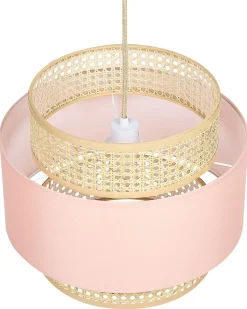 Online Beliani Lampadario YUMURI Rattan Rosa pesca Naturale Rosa