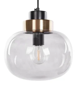 Discount Beliani Lampadario ZAYANDE Vetro Grigio chiaro Grigio Oro