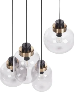 Discount Beliani Lampadario ZAYANDE Vetro Grigio chiaro Grigio Oro