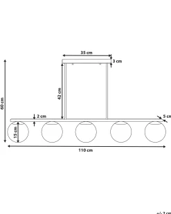Discount Beliani Lampadario ZIKULI Metallo Oro Bianco Oro