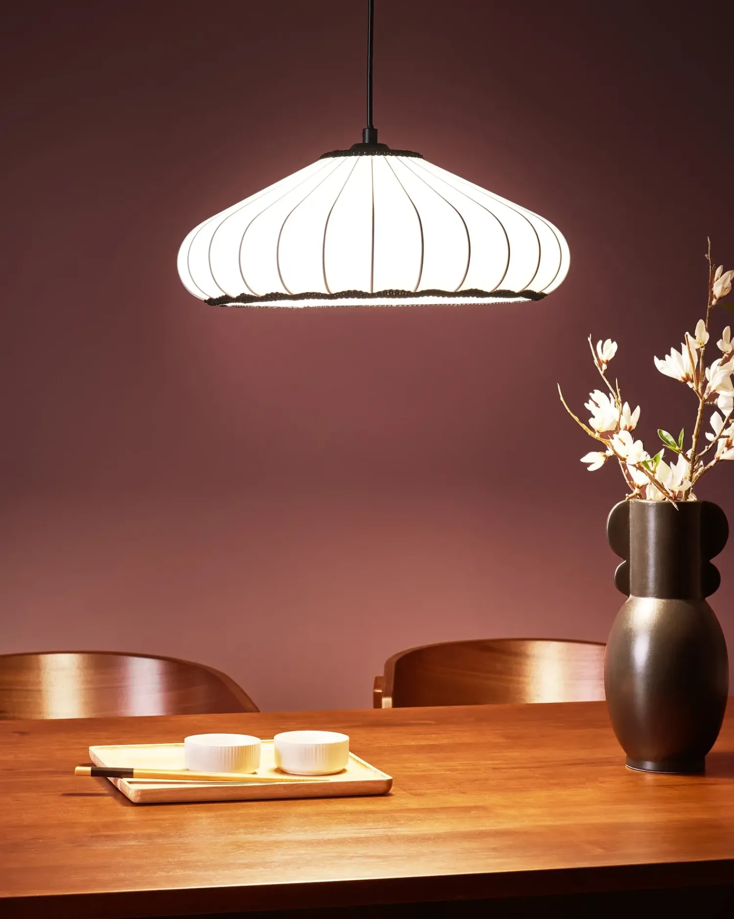 Outlet Beliani Lampadario ZULIA Materiale sintetico Bianco Bianco Nero