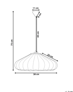 Outlet Beliani Lampadario ZULIA Materiale sintetico Bianco Bianco Nero