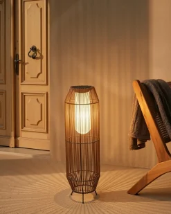 Beliani Lanterna a energia solare DONGWE 70 cm Naturale Naturale Nero