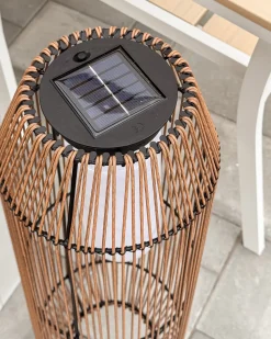 Beliani Lanterna a energia solare DONGWE 70 cm Naturale Naturale Nero