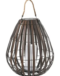 Discount Beliani Lanterna a energia solare LUFUPA 61 cm Marrone scuro Marrone Nero