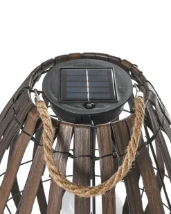 Discount Beliani Lanterna a energia solare LUFUPA 61 cm Marrone scuro Marrone Nero