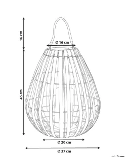 Discount Beliani Lanterna a energia solare LUFUPA 61 cm Marrone scuro Marrone Nero