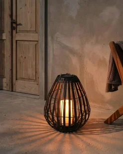 Discount Beliani Lanterna a energia solare LUFUPA 61 cm Marrone scuro Marrone Nero