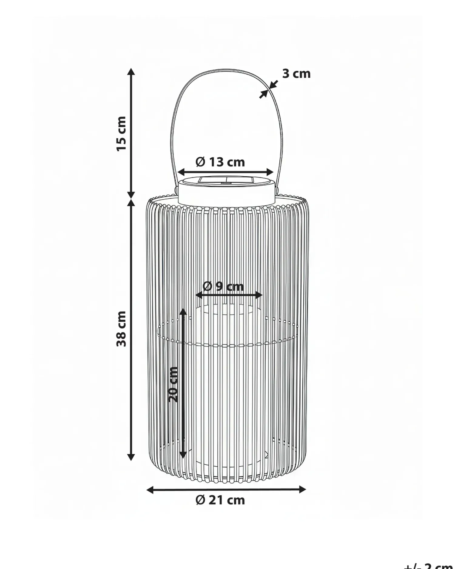 Best Beliani Lanterna a energia solare MACHILI 53 cm Marrone Marrone Nero