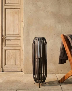 Online Beliani Lanterna a energia solare MUZIZI 69 cm Marrone scuro Marrone Nero