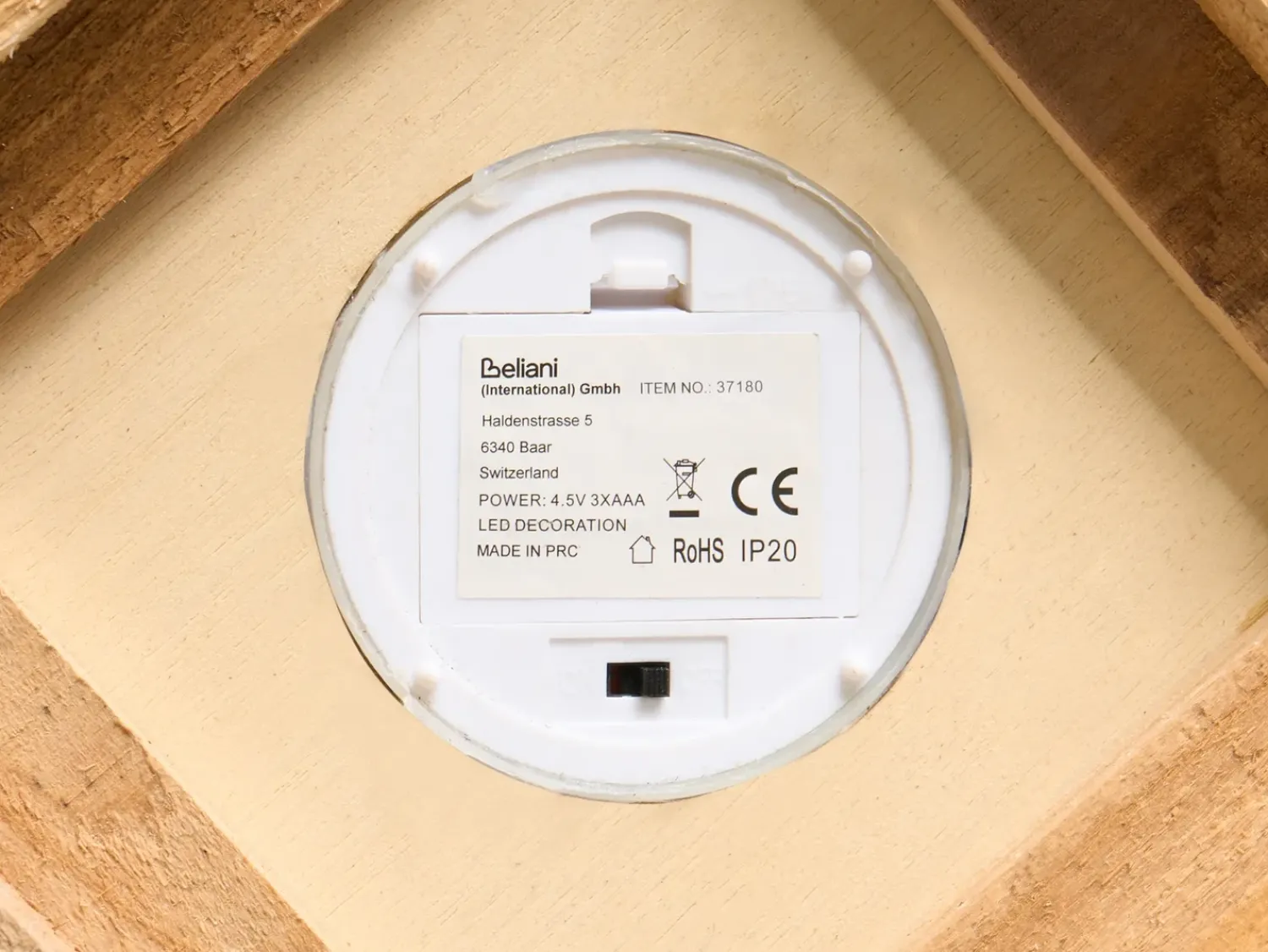 Beliani Lanterna a LED SAIMA Modello natalizio 40 cm Marrone scuro Giallo Verde Marrone