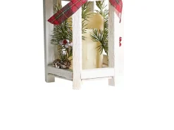 New Beliani Lanterna a LED SAVIVESI Modello natalizio 38 cm Bianco Bianco Rosso Verde