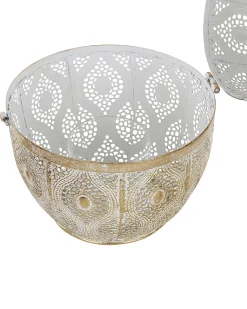 Clearance Beliani Lanterna AMORGOS Metallo 34 cm Oro Bianco Oro
