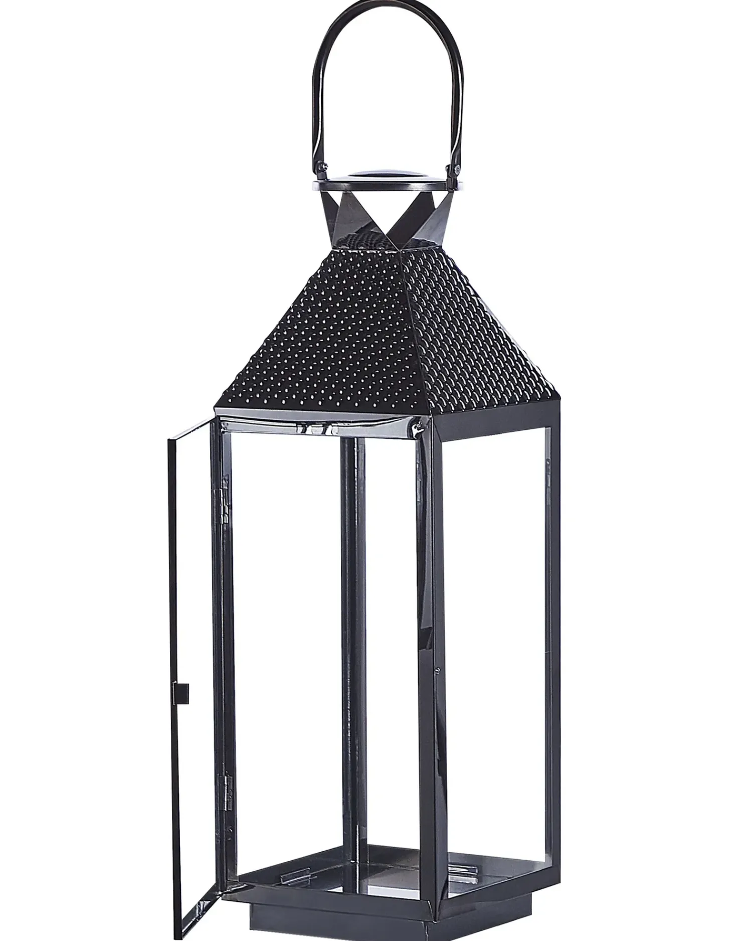 Outlet Beliani Lanterna BALI Acciaio inox 54 cm Nero