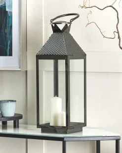 Outlet Beliani Lanterna BALI Acciaio inox 54 cm Nero