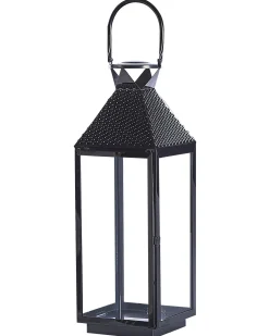 Outlet Beliani Lanterna BALI Acciaio inox 54 cm Nero