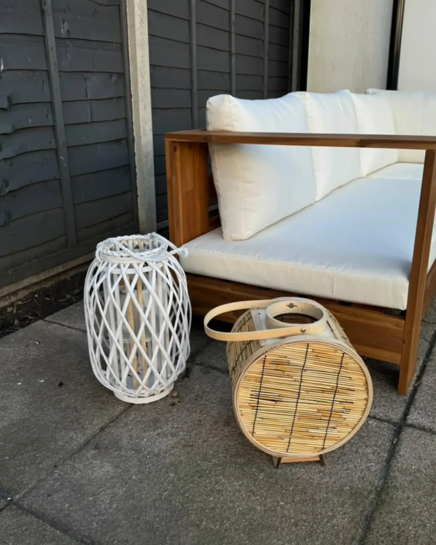 New Beliani Lanterna BISTAL Rattan 30 cm Naturale Marrone