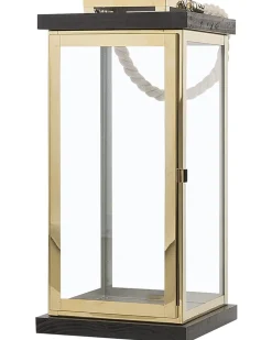 Beliani Lanterna BORNEO Metallo 41 cm Ottone Ottone Marrone