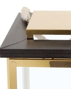 Beliani Lanterna BORNEO Metallo 41 cm Ottone Ottone Marrone