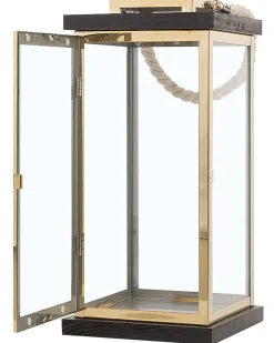 Beliani Lanterna BORNEO Metallo 41 cm Ottone Ottone Marrone