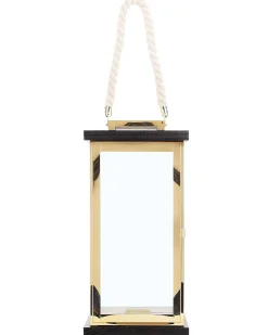 Beliani Lanterna BORNEO Metallo 41 cm Ottone Ottone Marrone