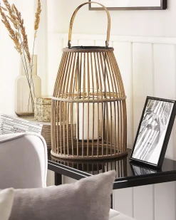 Online Beliani Lanterna HOSTE Bambù 32 cm Beige
