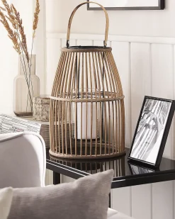 Online Beliani Lanterna HOSTE Bambù 32 cm Beige