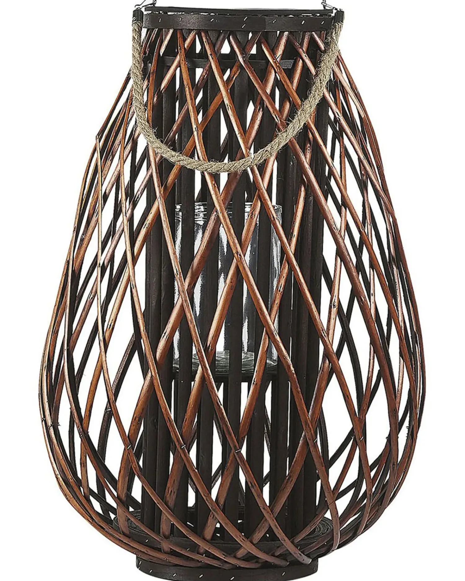 New Beliani Lanterna KIUSIU Legno di salice 60 cm Marrone