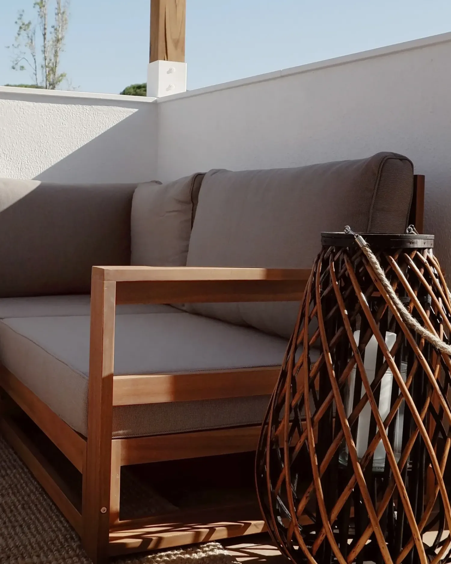 New Beliani Lanterna KIUSIU Legno di salice 60 cm Marrone