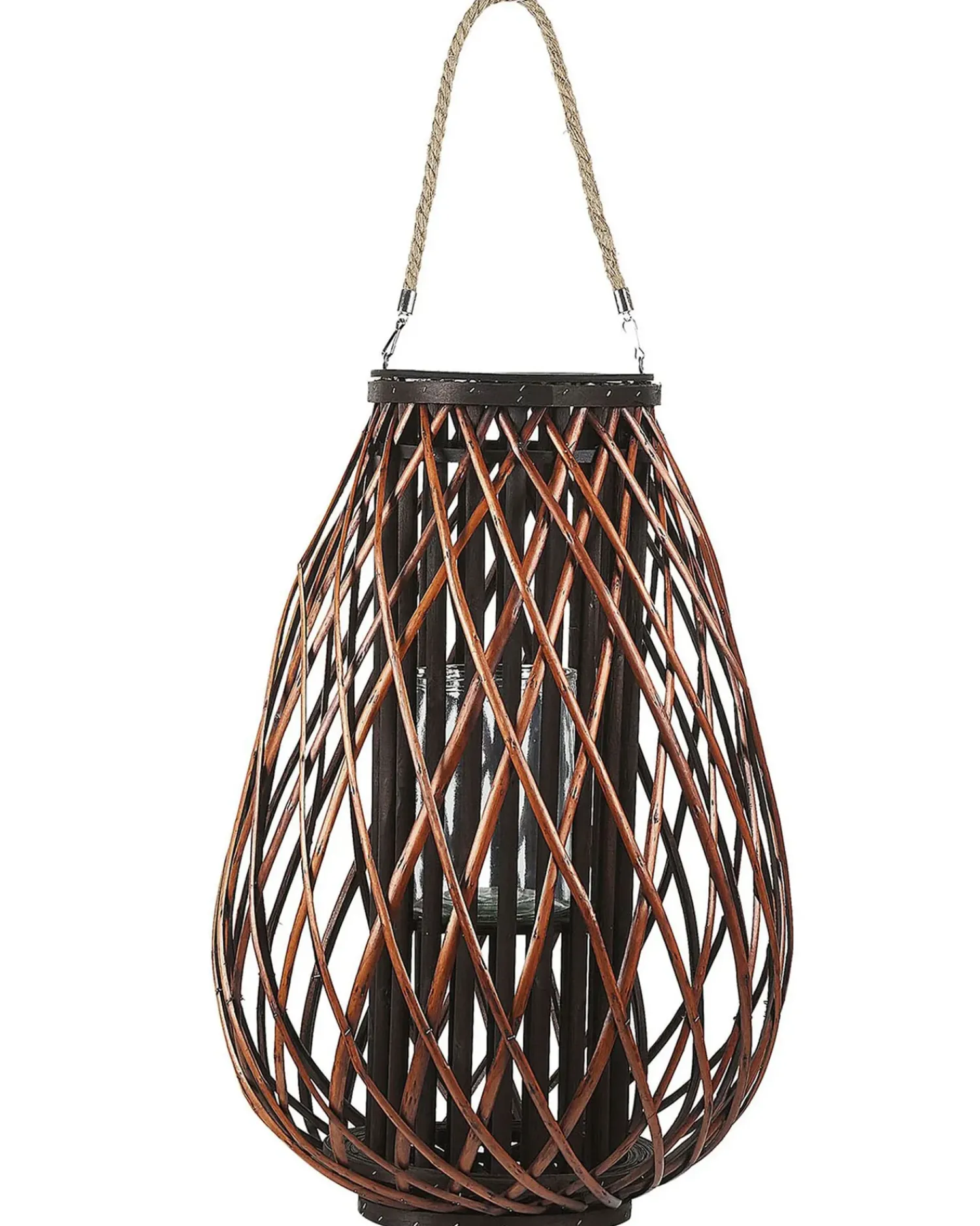New Beliani Lanterna KIUSIU Legno di salice 60 cm Marrone