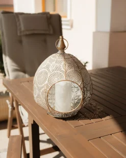 Best Beliani Lanterna LAESO Metallo 33 cm Oro Bianco Oro
