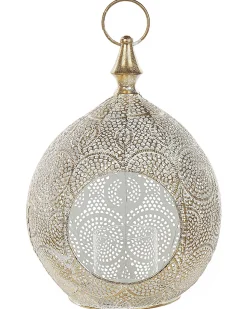 Best Beliani Lanterna LAESO Metallo 33 cm Oro Bianco Oro