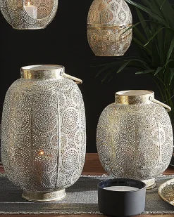 Best Beliani Lanterna LANTAU Metallo Oro Bianco Oro
