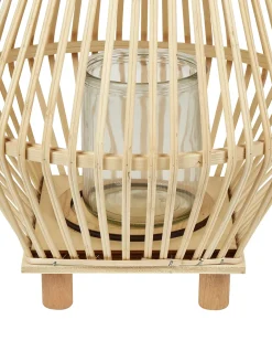 Clearance Beliani Lanterna LEYTE Legno di salice 58 cm chiaro Marrone