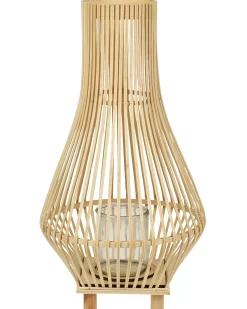 Clearance Beliani Lanterna LEYTE Legno di salice 58 cm chiaro Marrone