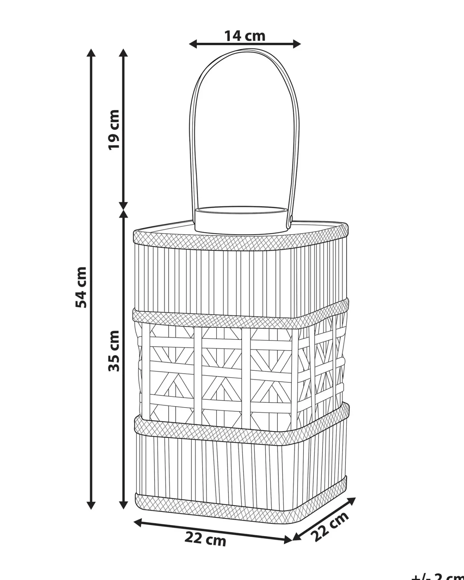 Hot Beliani Lanterna LUMBIS Bambù 54 cm Naturale Marrone
