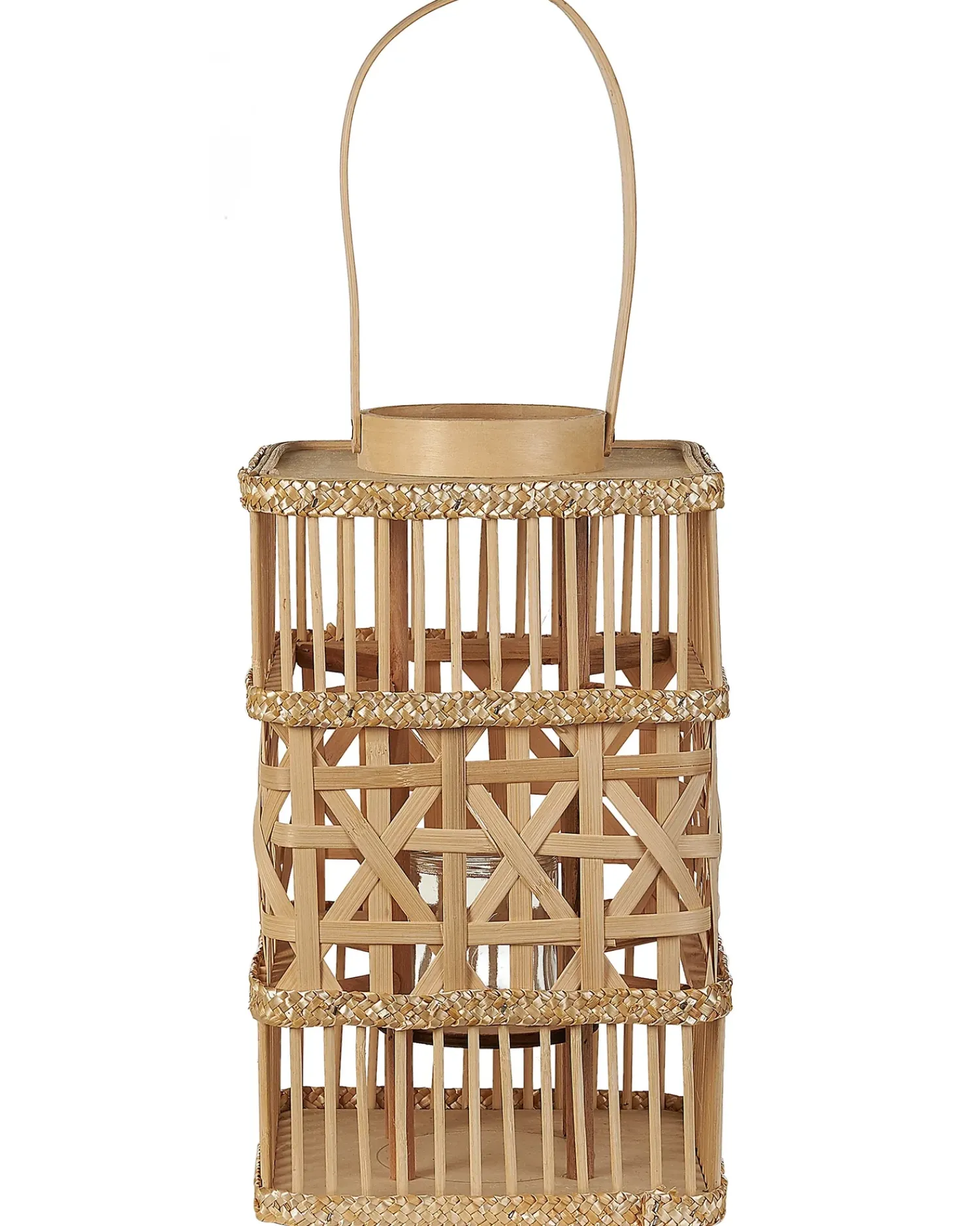 Hot Beliani Lanterna LUMBIS Bambù 54 cm Naturale Marrone