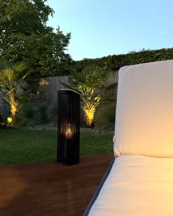 Clearance Beliani Lanterna LUZON Legno di salice Nero Beige Nero