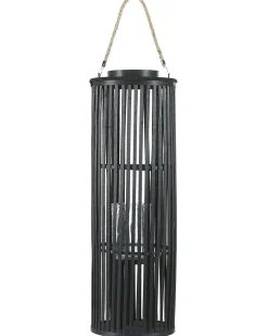 Clearance Beliani Lanterna LUZON Legno di salice Nero Beige Nero