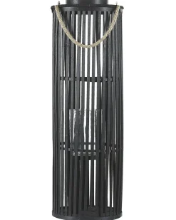 Clearance Beliani Lanterna LUZON Legno di salice Nero Beige Nero