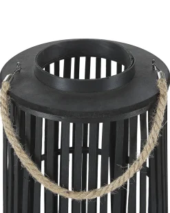 Clearance Beliani Lanterna LUZON Legno di salice Nero Beige Nero