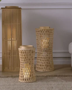 Sale Beliani Lanterna MACTAN Bambù 38 cm Naturale Beige Naturale