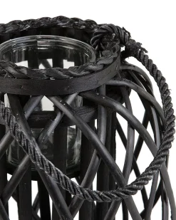 Discount Beliani Lanterna MAURITIUS Legno di salice Nero