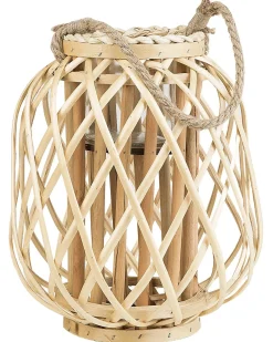 Clearance Beliani Lanterna MAURITIUS Legno di salice Naturale Marrone