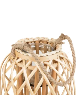 Clearance Beliani Lanterna MAURITIUS Legno di salice Naturale Marrone