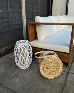 Online Beliani Lanterna MAURITIUS Legno di salice 40 cm Bianco