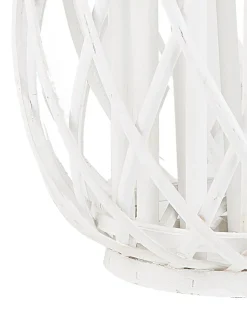 Online Beliani Lanterna MAURITIUS Legno di salice 40 cm Bianco