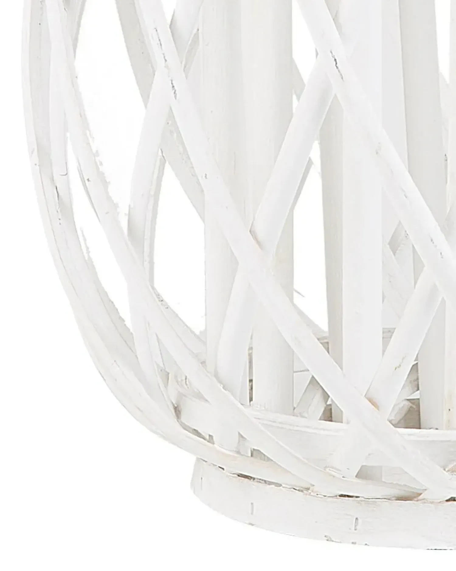 Online Beliani Lanterna MAURITIUS Legno di salice 40 cm Bianco