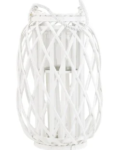 Online Beliani Lanterna MAURITIUS Legno di salice 40 cm Bianco